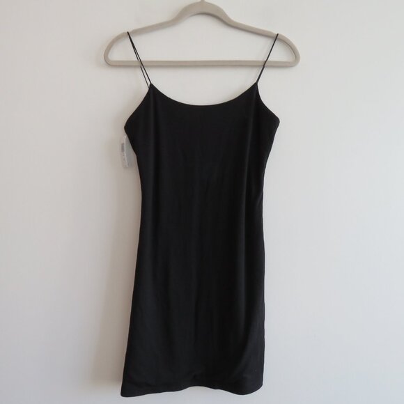 ARITZIA WILFRED Roos Bodycon Mini Dress in Black Stretch Minimalist - Size M NWT - Picture 2 of 13